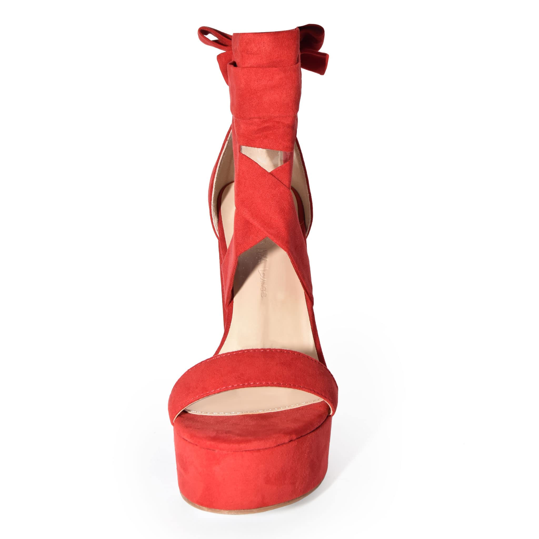 Wild Diva Women’s Lace Up Crisscross Platform Chunky Block Heel Sandals-RDVS-