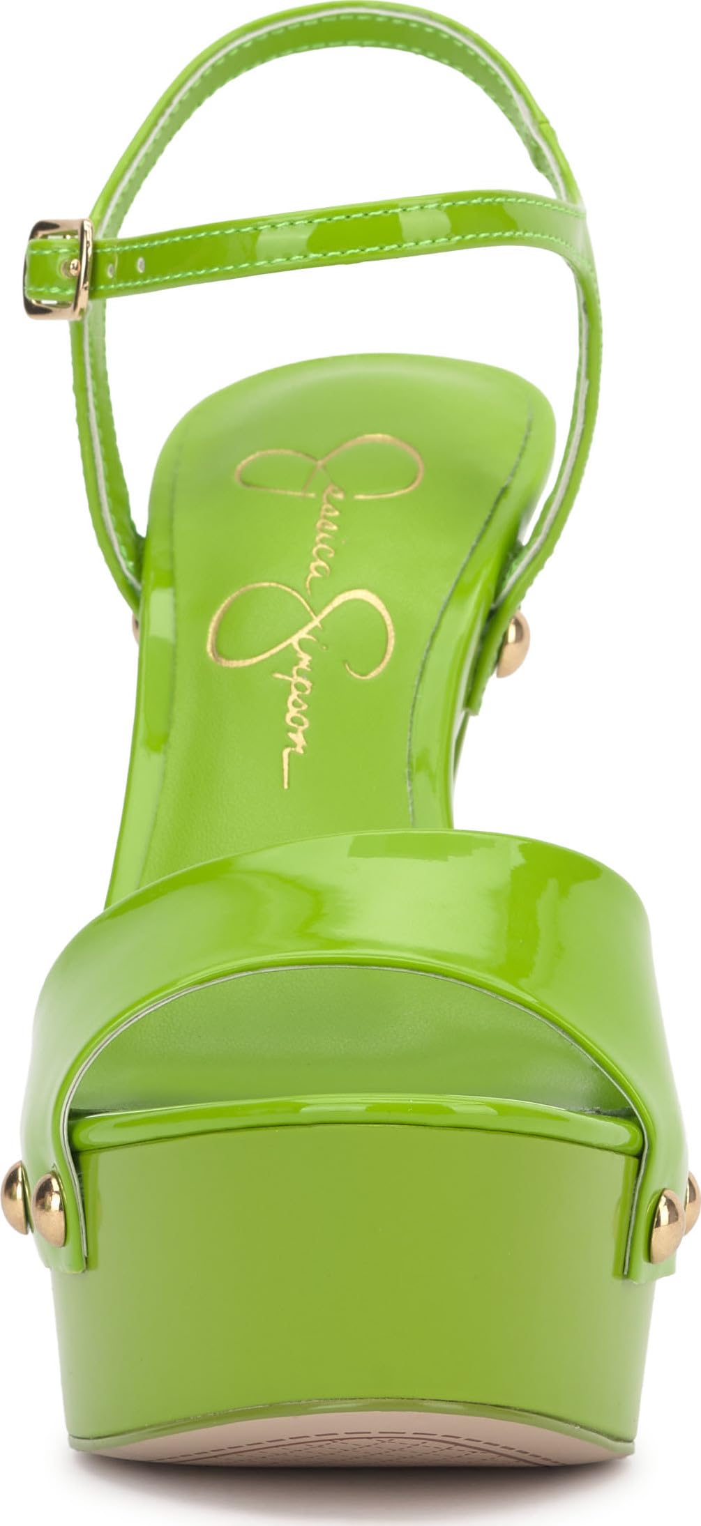 Jessica Simpson Women's Calenta Platform Sandal, Lizard Green Patent