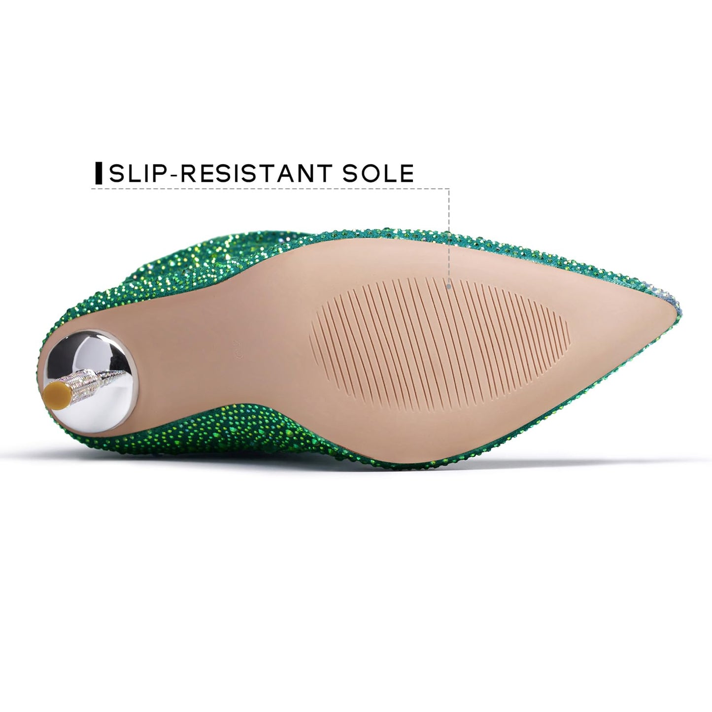 driceic Women's Green Mid Calf Boots sparkly Rhinestone Stiletto Heel Boots Western Wide Calf Short Cowboy Boots Sexy Pointed Toe dress Party Boots