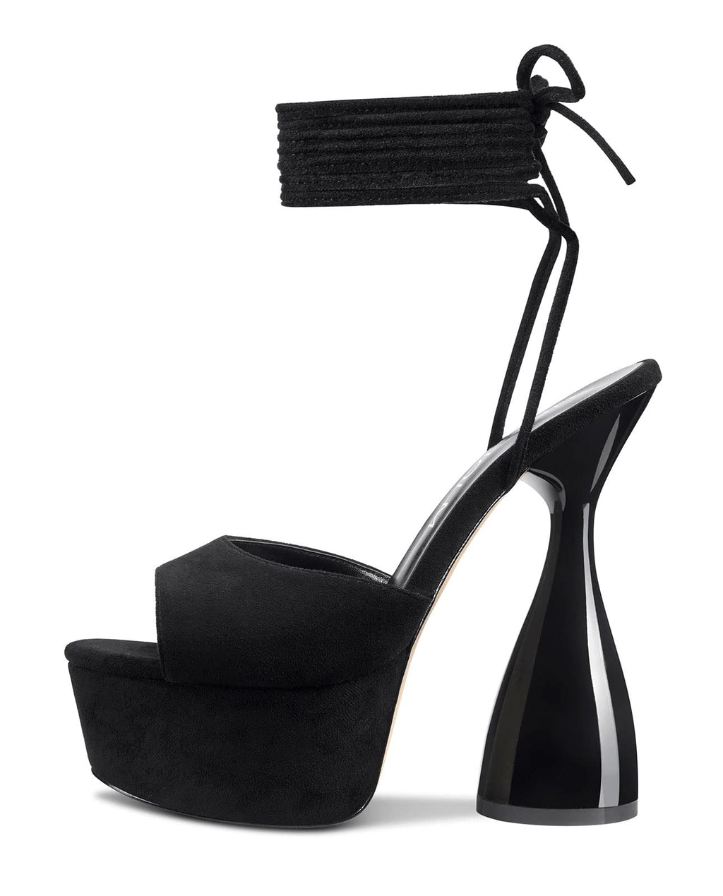 Black HDEUOLM Women High Heels Platform Heels