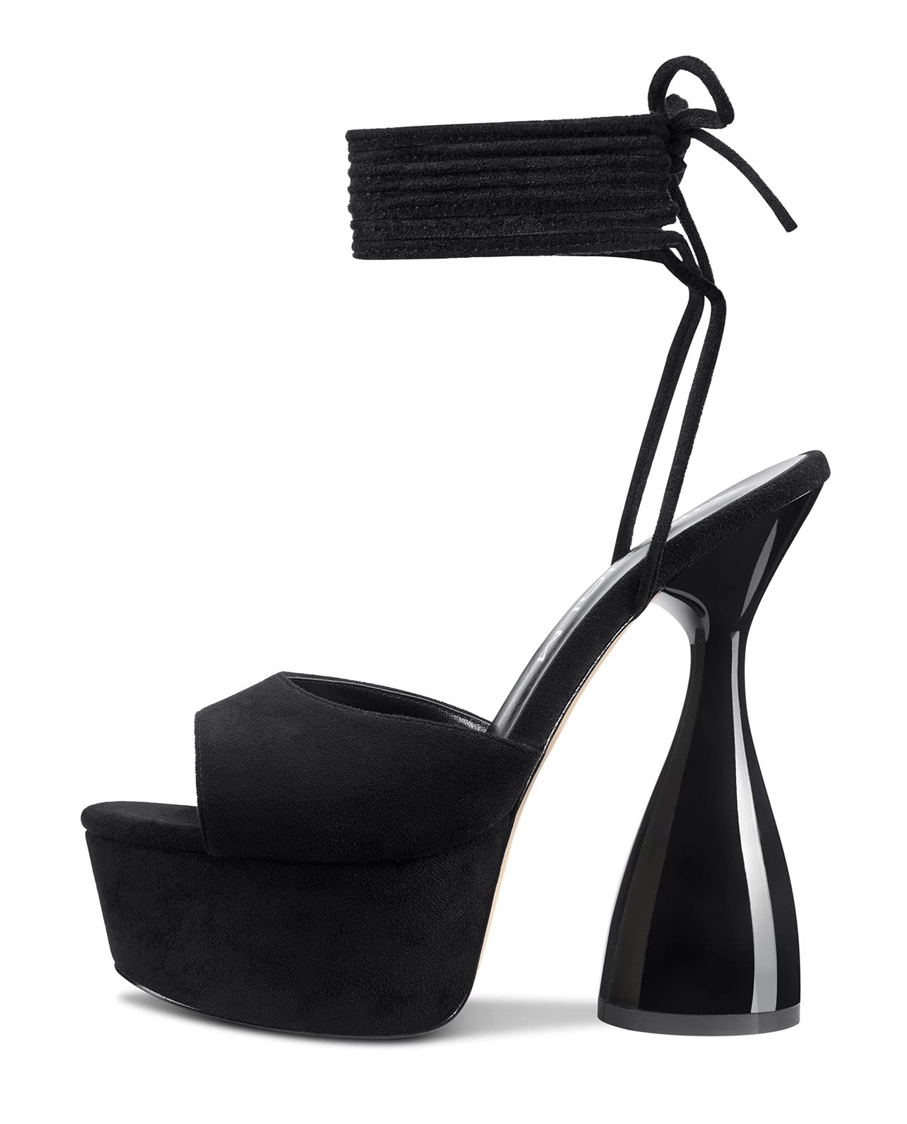 Black HDEUOLM Women High Heels Platform Heels
