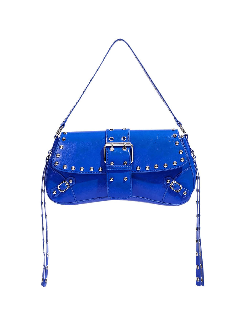MakeMeChic Women's Shoulder Bags Y2K PU Leather Clutch Small Purse Bags Royal Blue One Size