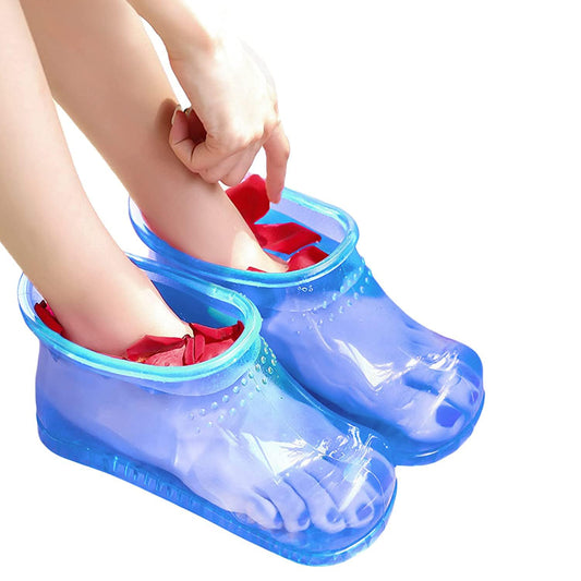 WMHYLYH Movable Foot Soaker, Portable Feet Soaking Tub Massage Foot Bath Shoes, Bath Massager Basin Pedicure Feet Spa Shoes for Thermal Massage to Promote Blood Circulation (Medium, Blue)