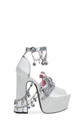 Dolls Kill Royal Charm Peep Toe Heels by Trickz N' Treatz, 6