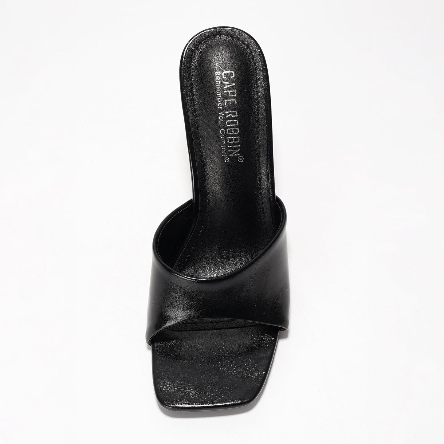 Cape Robbin Women's High Heels - Dressy Heeled Sandals for Women - Slip On Mules with Square Toe (Hermione) Black