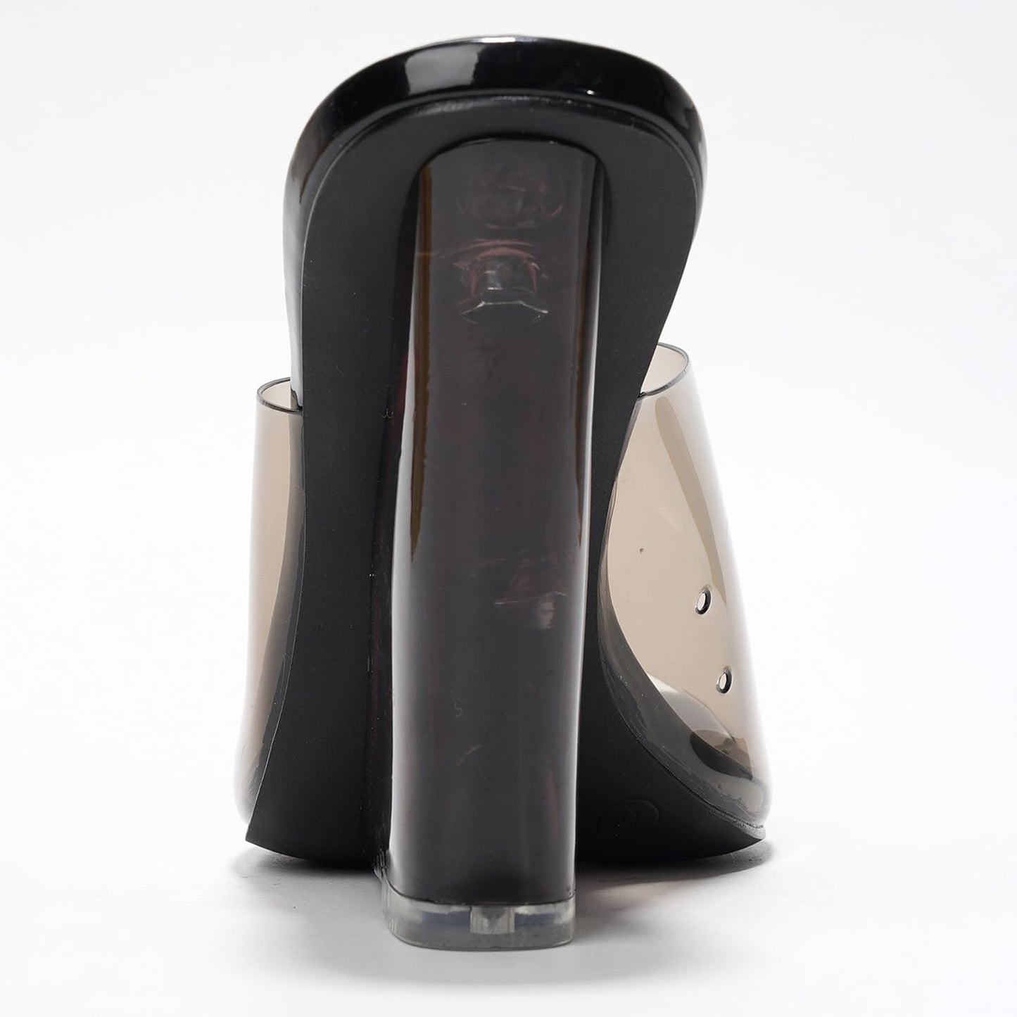 Cape Robbin Slip On Clear Wedge Heels for Women - Square Toe Comfortable Lightweight Dressy Shoes, Summer Casual Outfits (MALA) Black