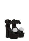 Dolls Kill Revelation Clown Heel by Trickz N’ Treatz – Women’s Vegan Leather Platform Heels with Pom Poms, 10