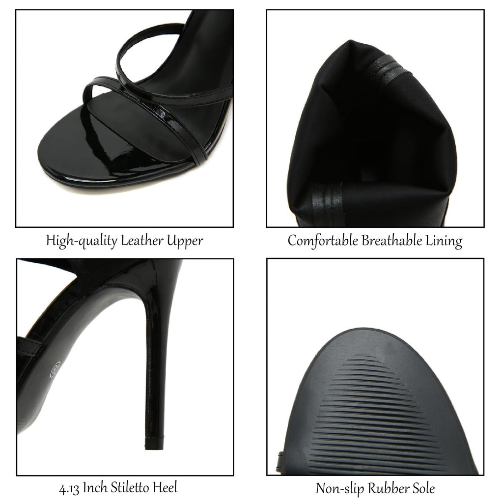 LOVEHEYNEW Women's Stretchy Cloth Gladiator Stiletto Sandals Sexy Open Toe High Heels Comfortable High Top Elastic Ankle Boot Summer Wedding Party Dating Dress Shoes