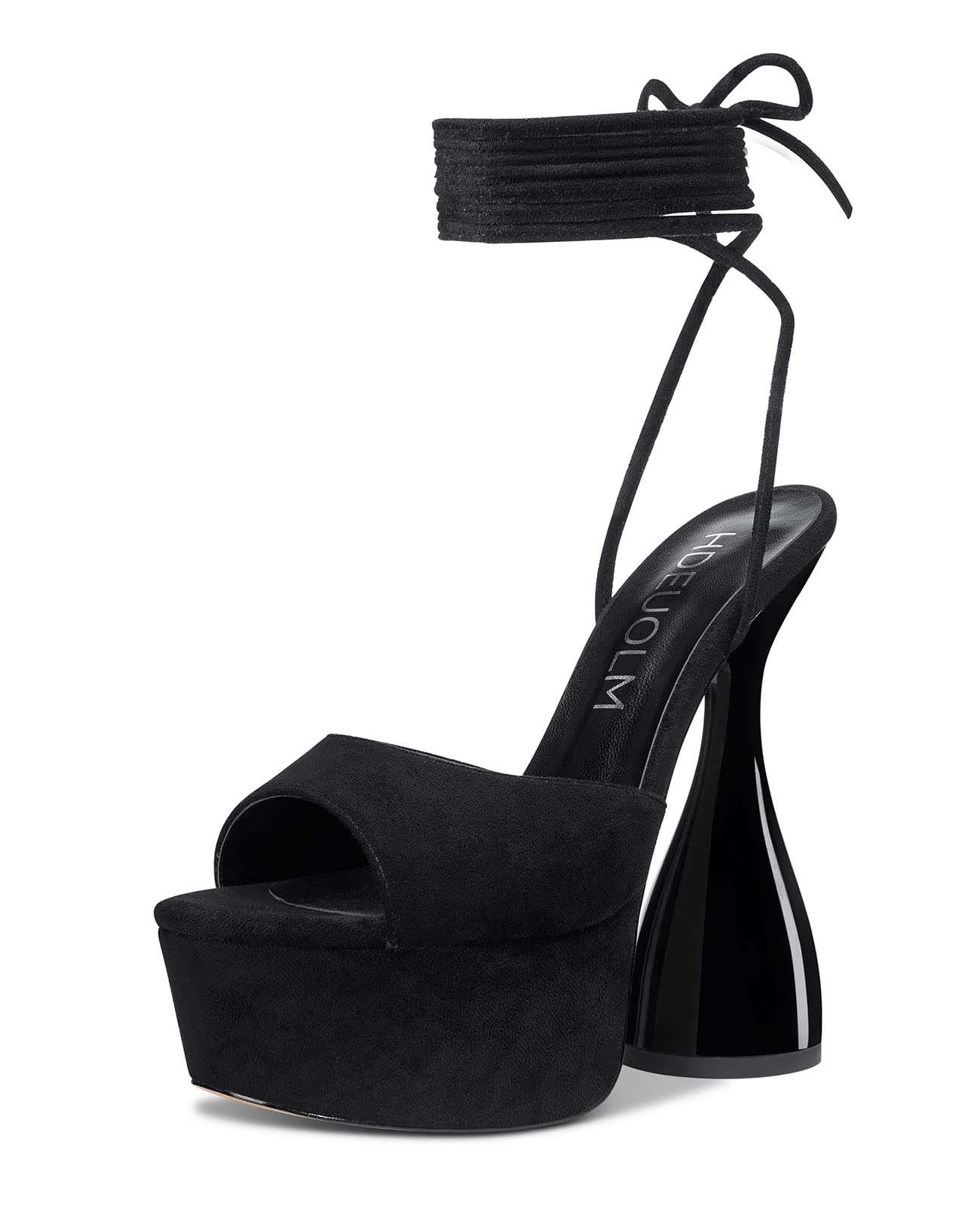 Black HDEUOLM Women High Heels Platform Heels