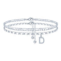 Silver Custom Initial Anklet