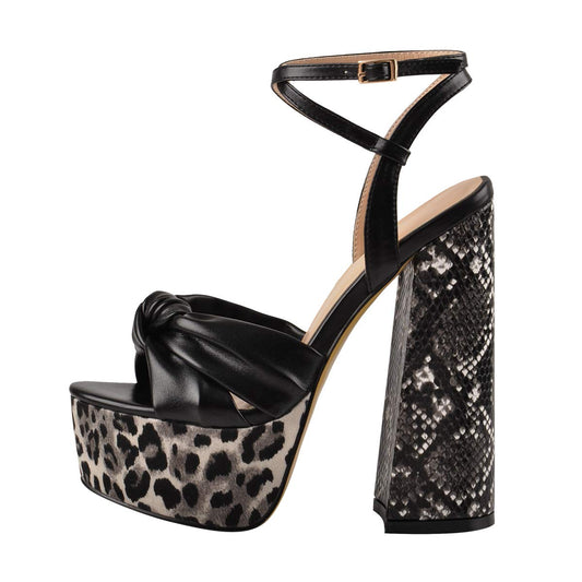 onlymakerheels Womens Platform Sandals Peep Open Toe Chunky Block High Heels Ankle Strap Buckle Slingback Sexy Dress Sandals Shoes Black B Size7