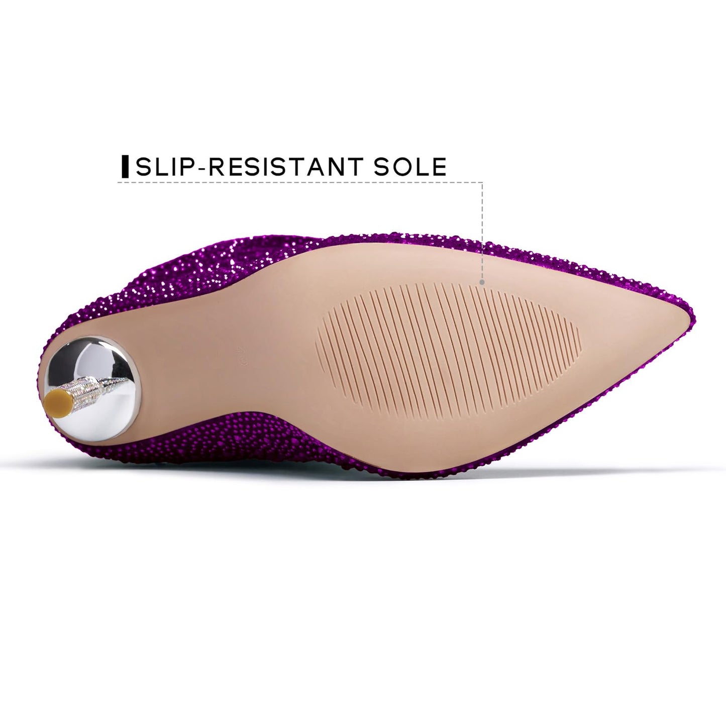 driceic Women's Purple Mid Calf Boots sparkly Rhinestone Stiletto Heel Boots Western Wide Calf Short Cowboy Boots Sexy Pointed Toe dress Party Boots