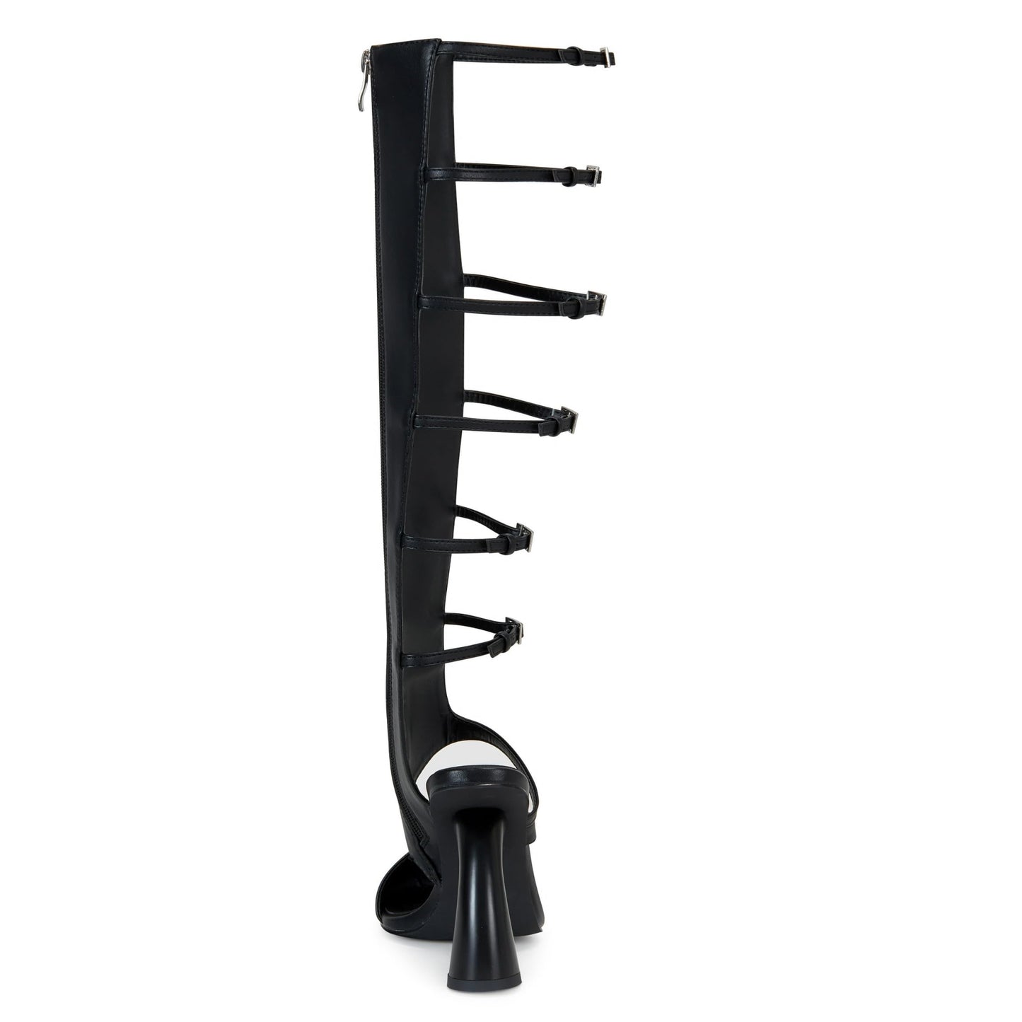 YXAXUG Women Strange Style Square Toe Over The Knee Boots Ladies Buckles Straps Side zipper Tall Boots