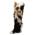 FancyQueen Faux Fur Boots for Women Knee High Furry Heel Boots Fashion Pointed Toe Snow Winter Boot Warm Women Boot
