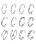 Ofeiyaa 12PCS 18k Gold Plated Open Toe Rings CZ Twist Arrow Celtic Knot Flower Heart Thin Band Ring Vintage Knuckle Finger Stacking Tail Ring Pack Summer Beach Foot Jewelry Set For Women Adjustable