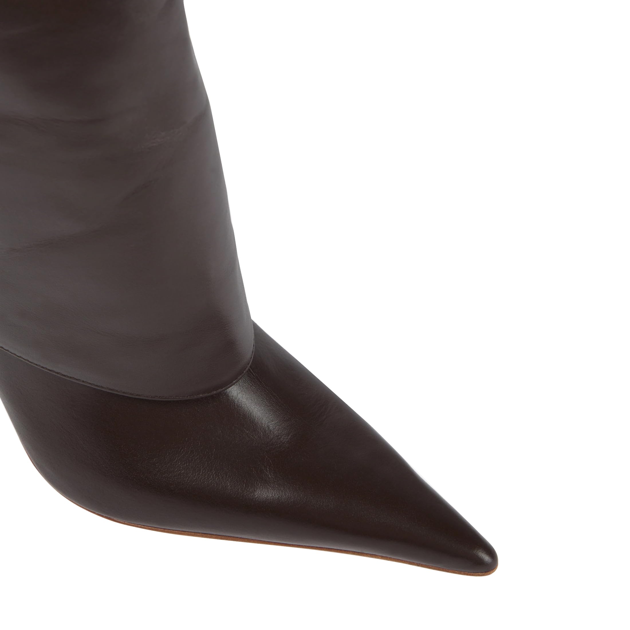 Vertundy Women's Fold Over Boots - Pointed Toe Stiletto Heel Slip On Knee High Boot Fashion Sexy Dress Boot Size 8