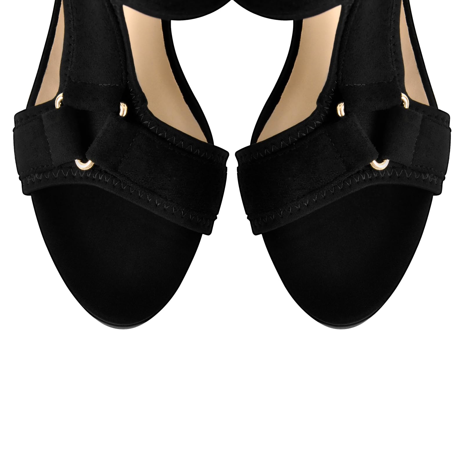 onlymakerheels Strappy Platform Heels for Women Platform High Heels Multicolored Ankle Strap Platform Heeled Sandals Fashion Shoes Sexy Dress for Prom Wedding Date Night Black