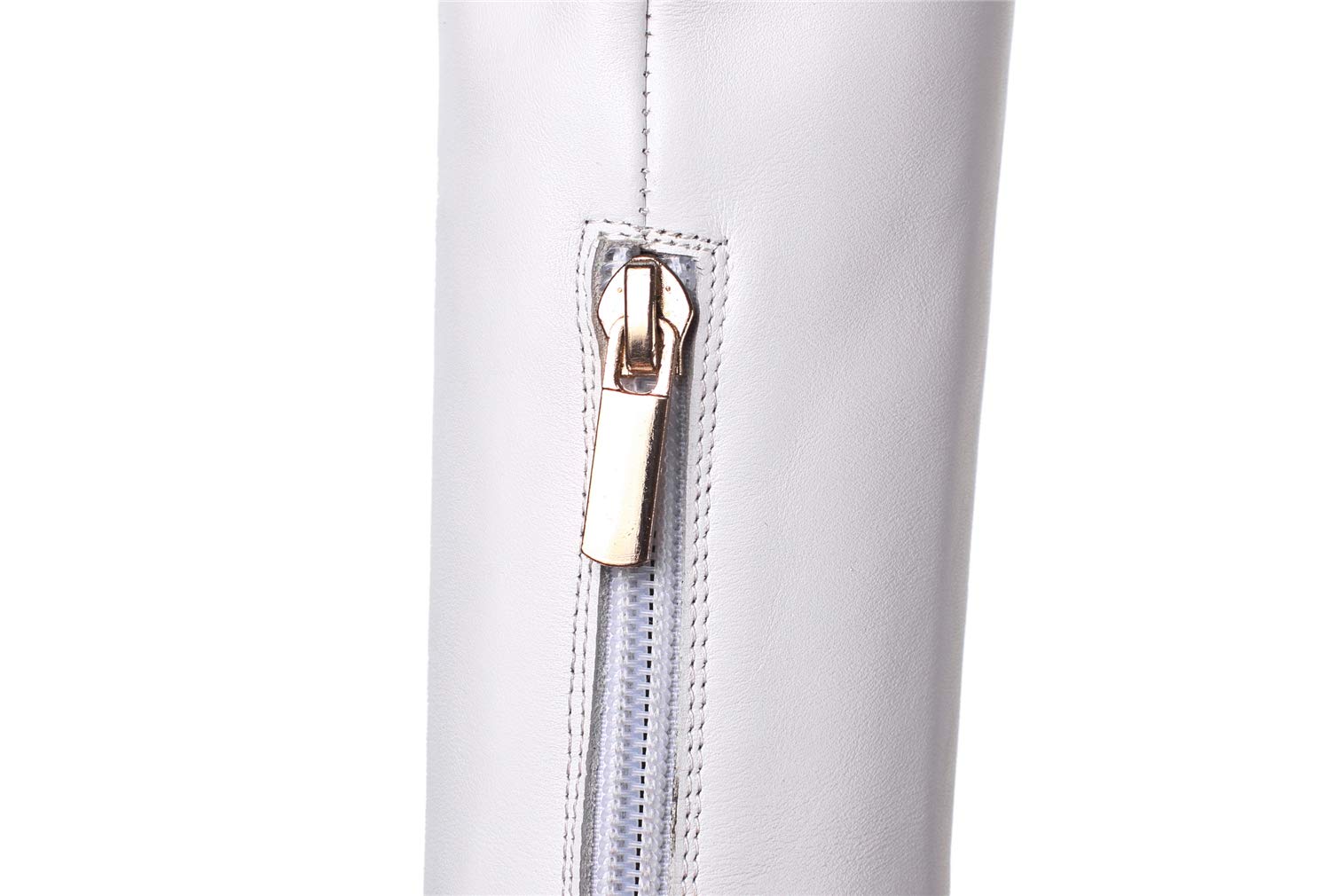 White TinaCus Women's Handmade Genuine Leather Calf Boot