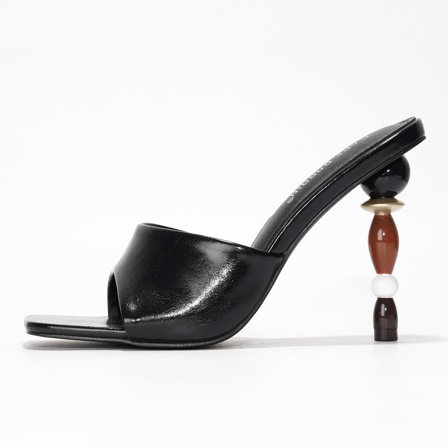 Cape Robbin Women's High Heels - Dressy Heeled Sandals for Women - Slip On Mules with Square Toe (Hermione) Black