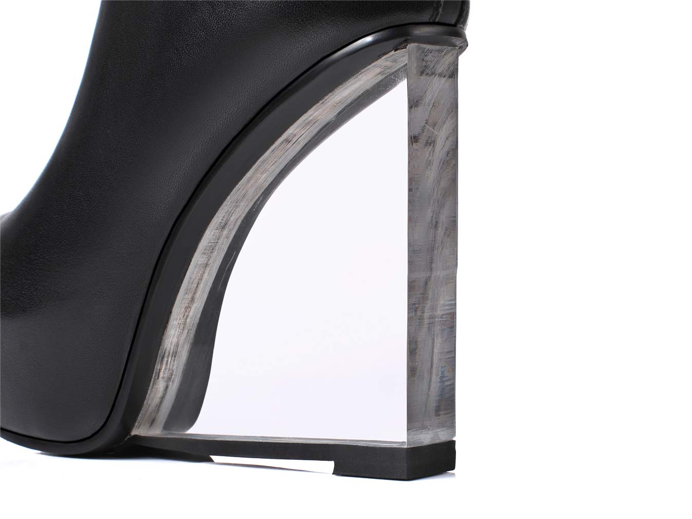 Black TinaCus Women's Handmade Genuine Leather Calf Boot