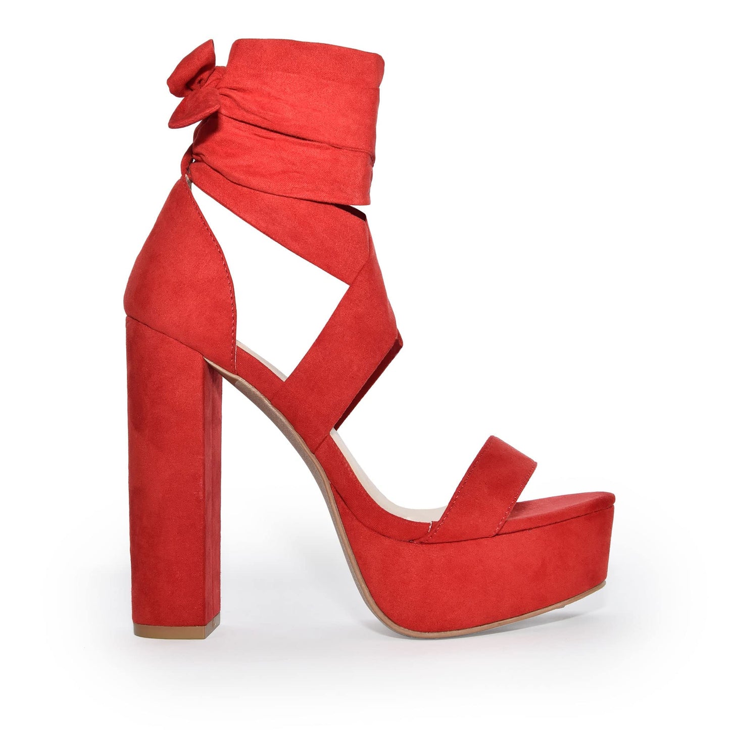 Wild Diva Women’s Lace Up Crisscross Platform Chunky Block Heel Sandals-RDVS-7.5