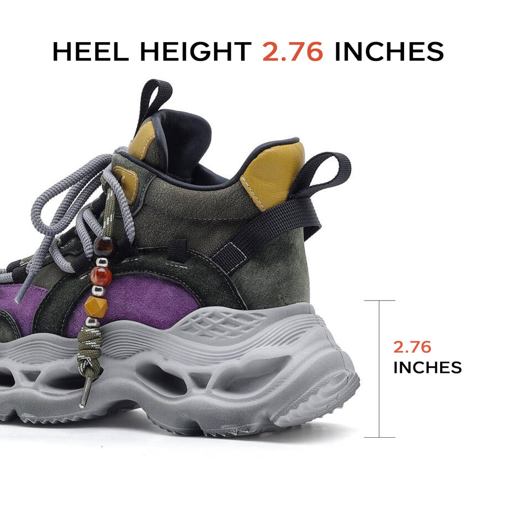 Drikler Women's Wedge Walking Shoes Chunky Platform Comfort Fashion Sneaker Lace-Up Casual Non-Slip Running Shoes Green