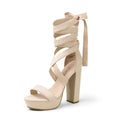 DREAM PAIRS High Chunky Block Platform Heels for Womens Strappy Gladiator Sexy Open Toe Dressy Sandal SDHS2205W Nude 11