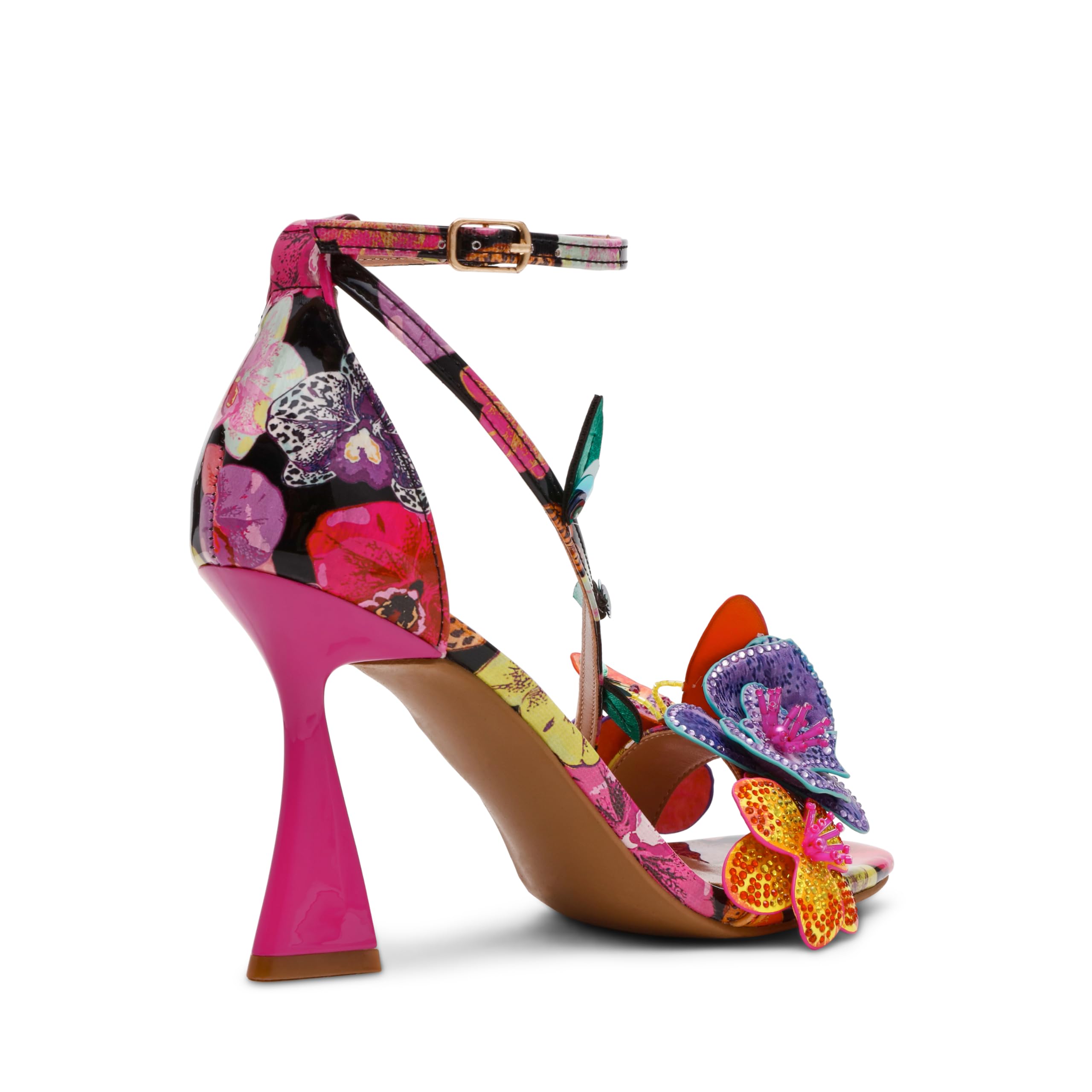Betsey Johnson Women's Camile Heeled Sandal, Black Multi, 9.5 M