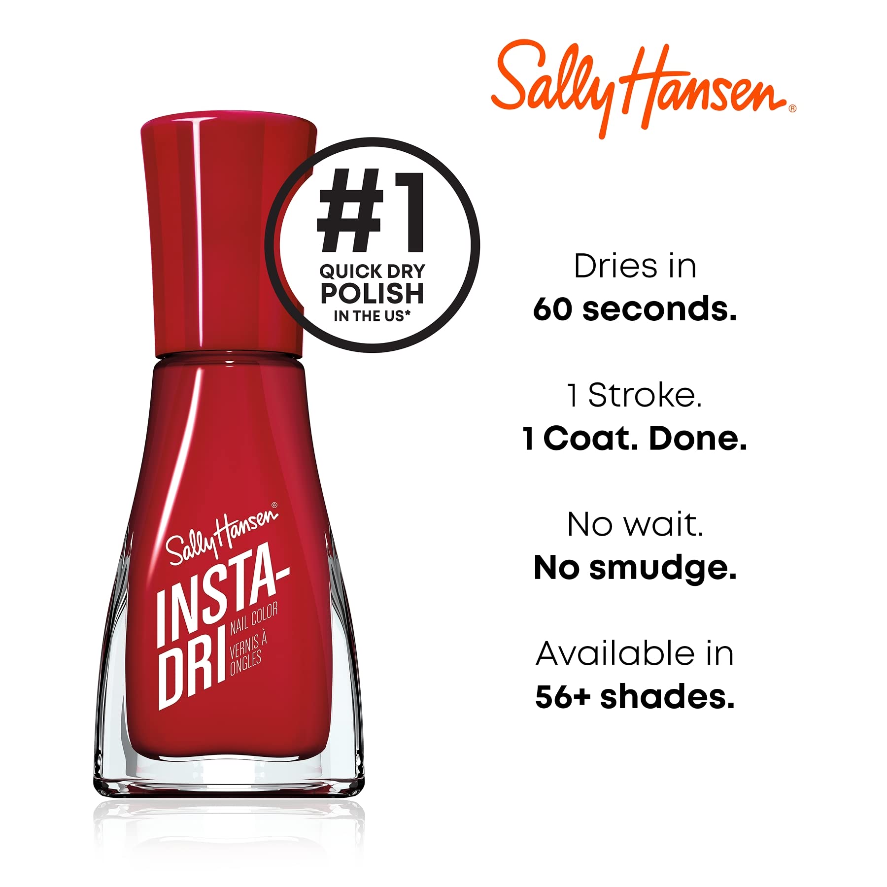 Sally Hansen Insta-Dri®, Clearly Quick, Quick Dry, Long Lasting, Streak-Free Shine, Clear Nail Polish