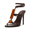 Steve Madden Women's Shaylee Heeled Sandal, Brown, 6