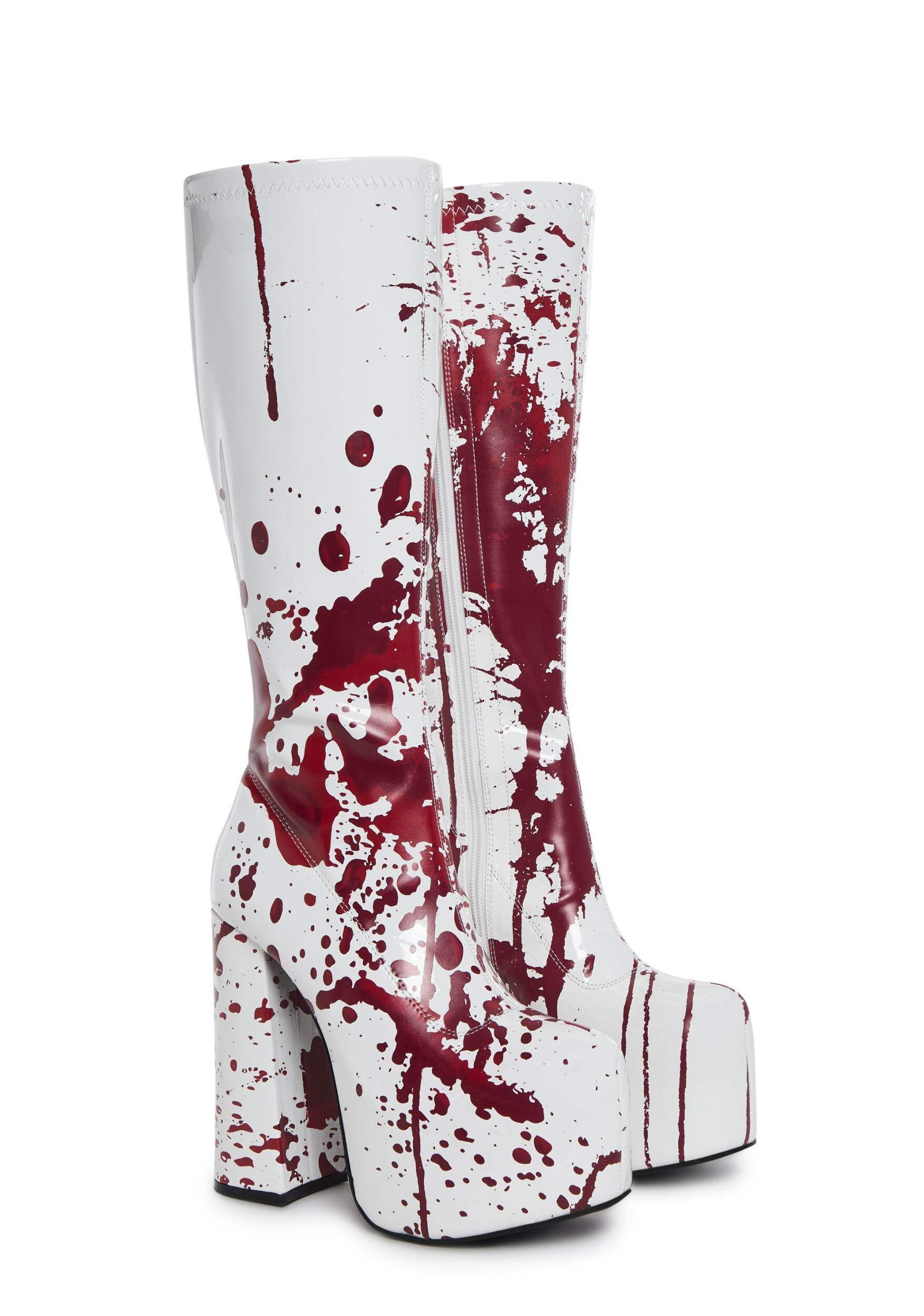 Dolls Kill Scream Queen Gogo Boots by Trickz N' Treatz, White, 11