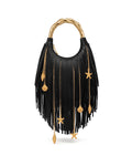 JW PEI Women's Chloe Metal Handle Fringe Top Handbag - Black