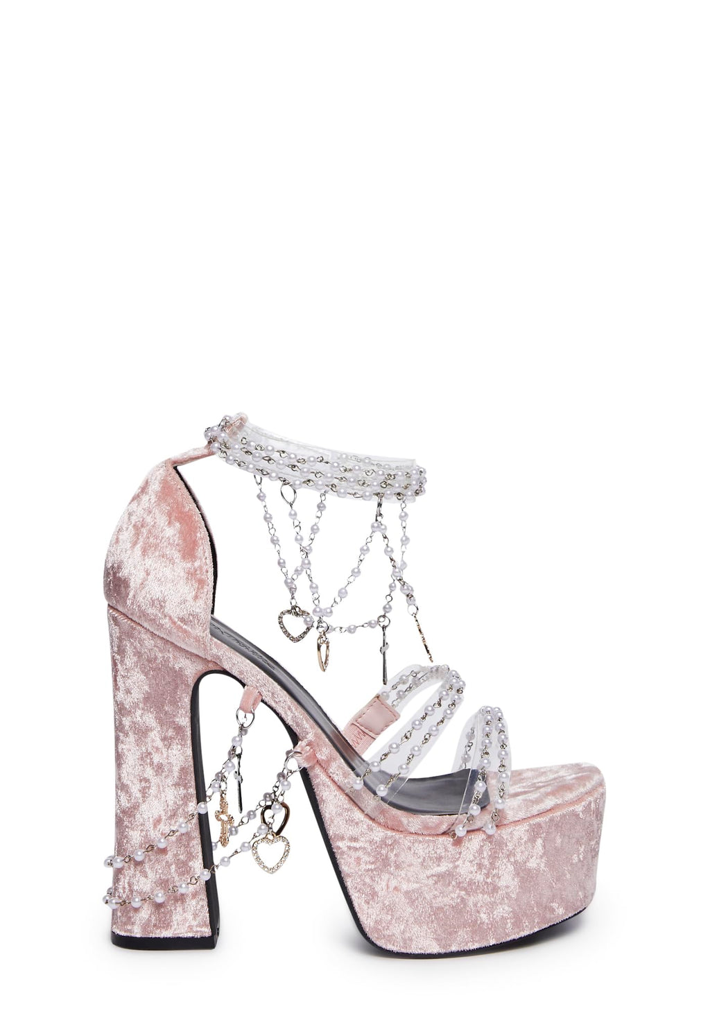 Pink Velvet Holy Revelation Platform Heels