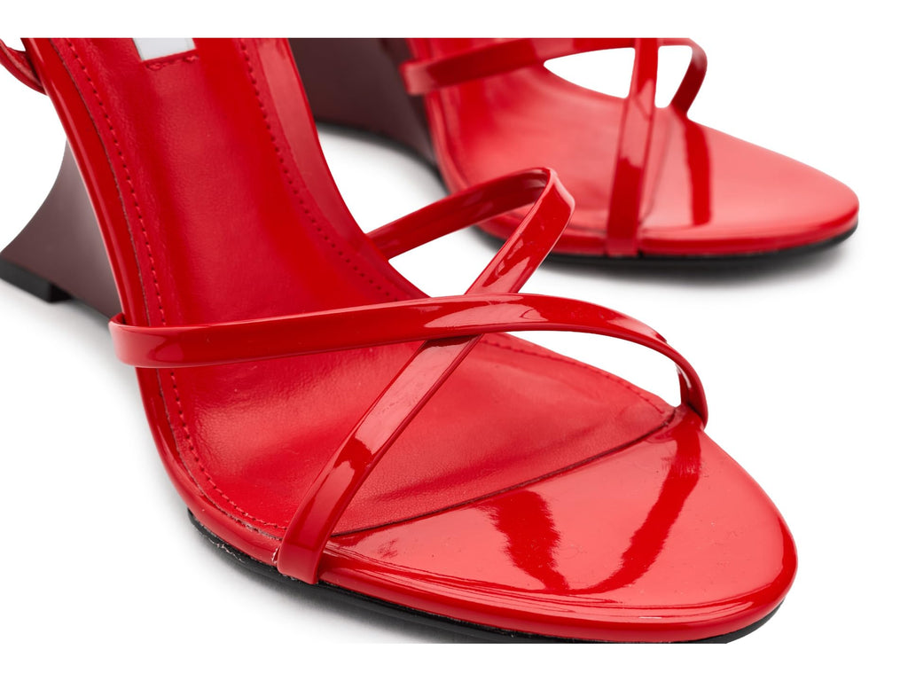 Steve Madden Womens Layers Red Patent 6.5 M