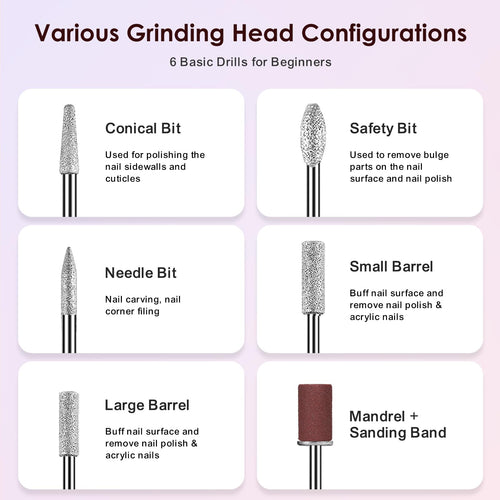 COSLUS Cordless Nail Drill Electric File: Professional for Acrylic Gel Dip Powder Nails Portable Nail Drill Machine Kit for Manicure Pedicure Nail Set with Everything Rechargeable Lightweight