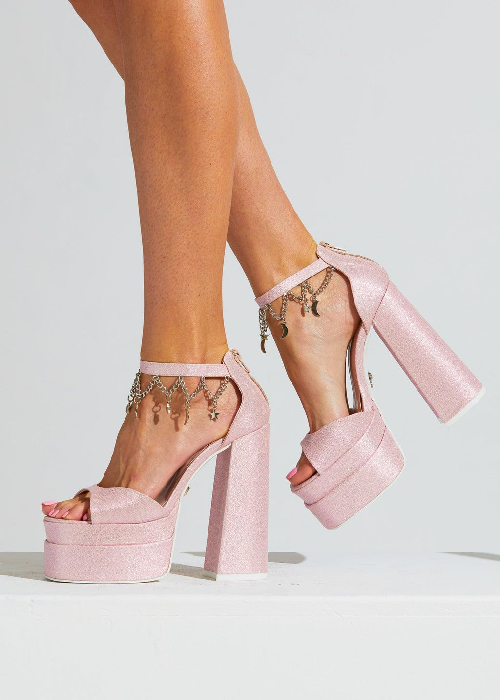 Pink Sparkl Fairy Couture Women’s High Chunky Platform Heel