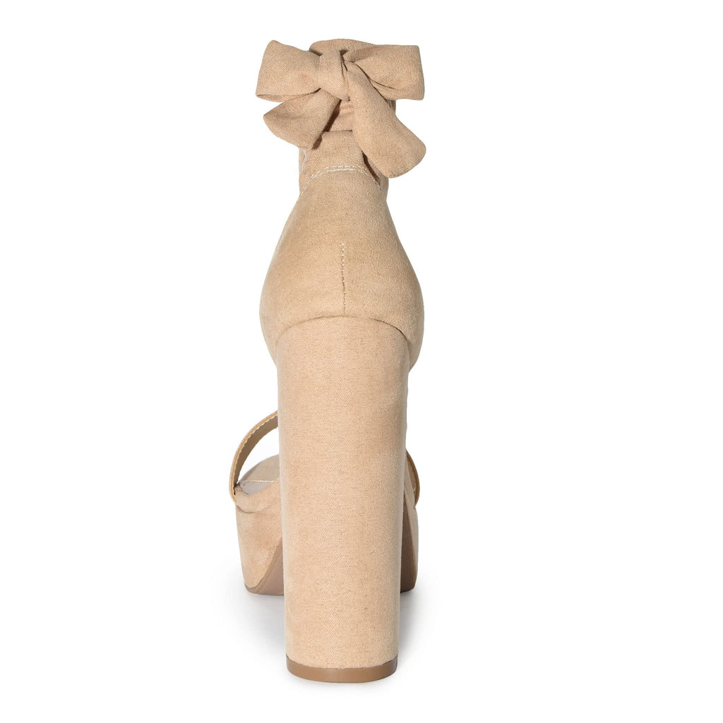 Wild Diva Women’s Lace Up Crisscross Platform Chunky Block Heel Sandals-NAVS-