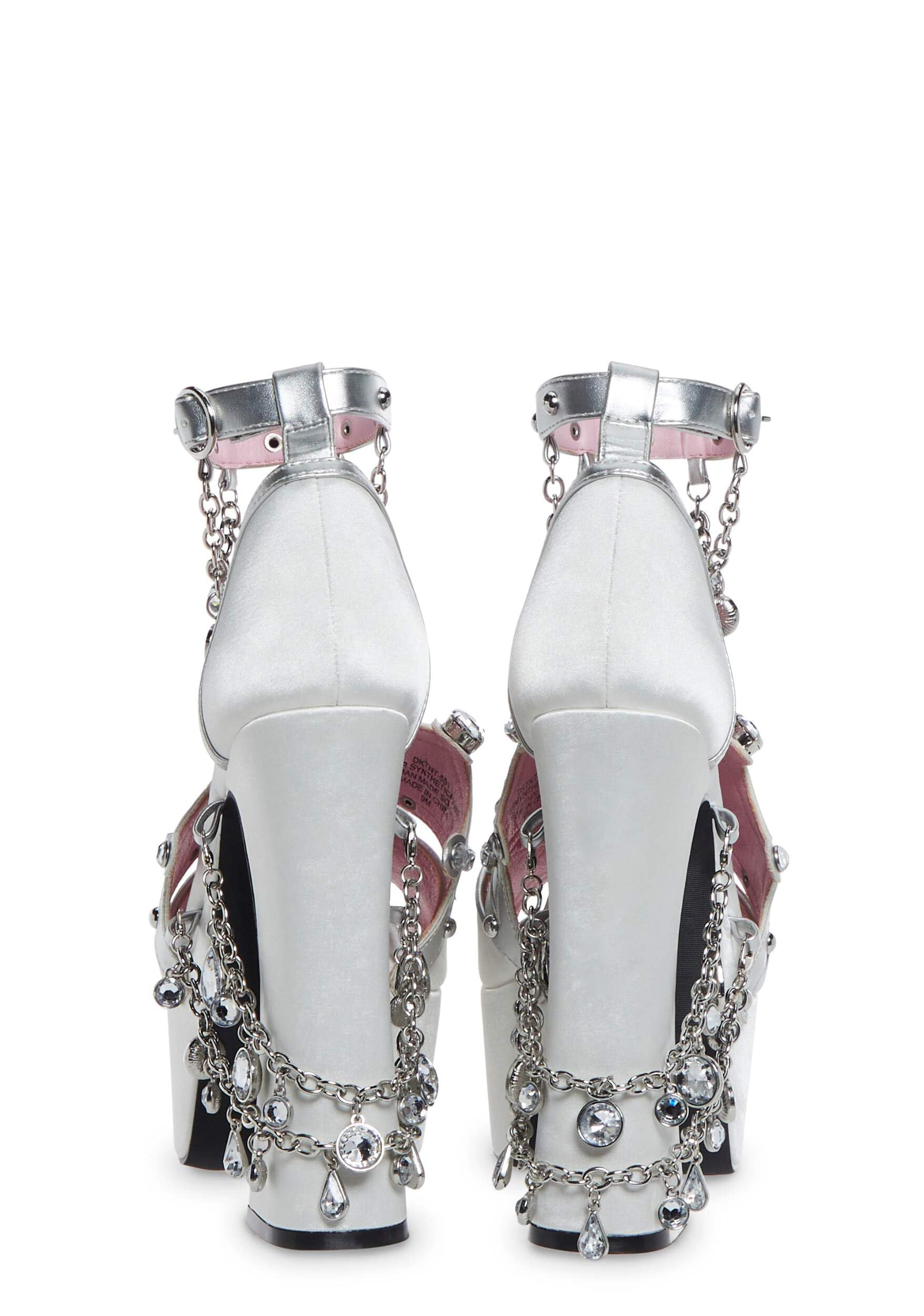 Dolls Kill Royal Charm Peep Toe Heels by Trickz N' Treatz, 6