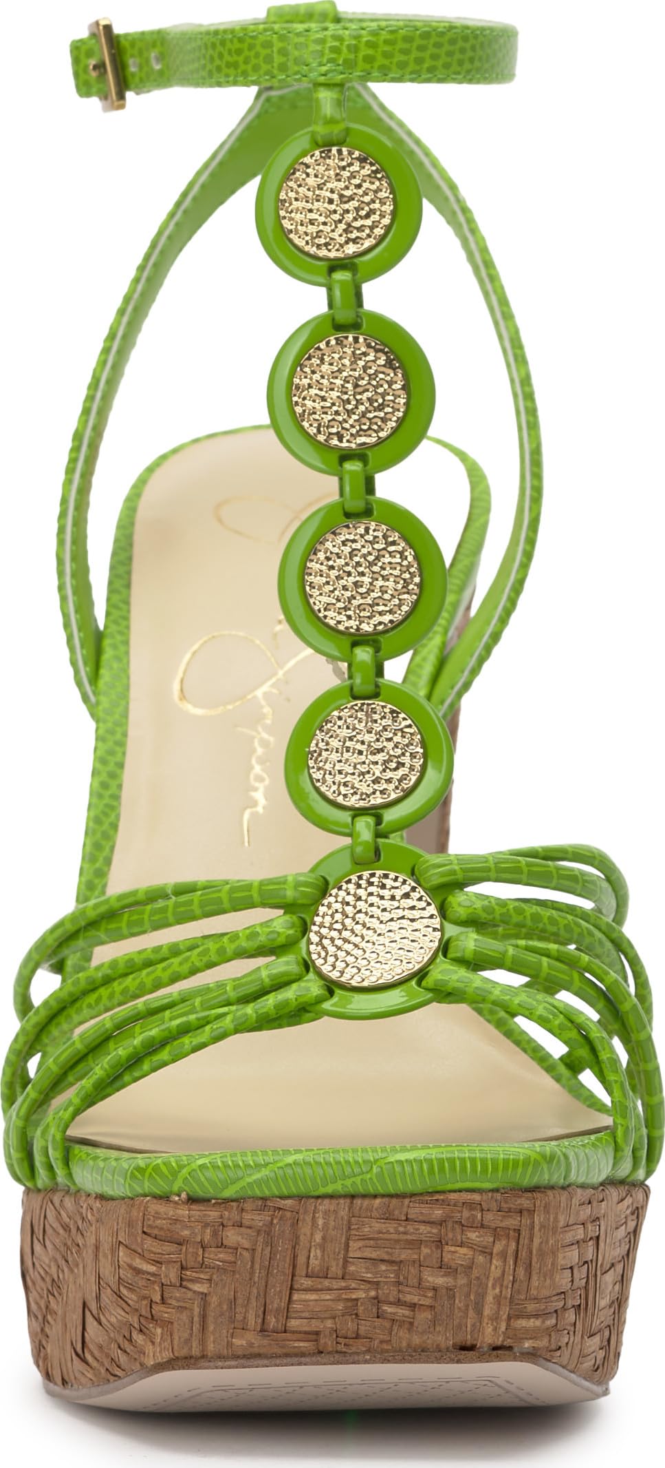 Jessica Simpson Women's Colero Platform Sandal, Lizard Green Mini Lizard
