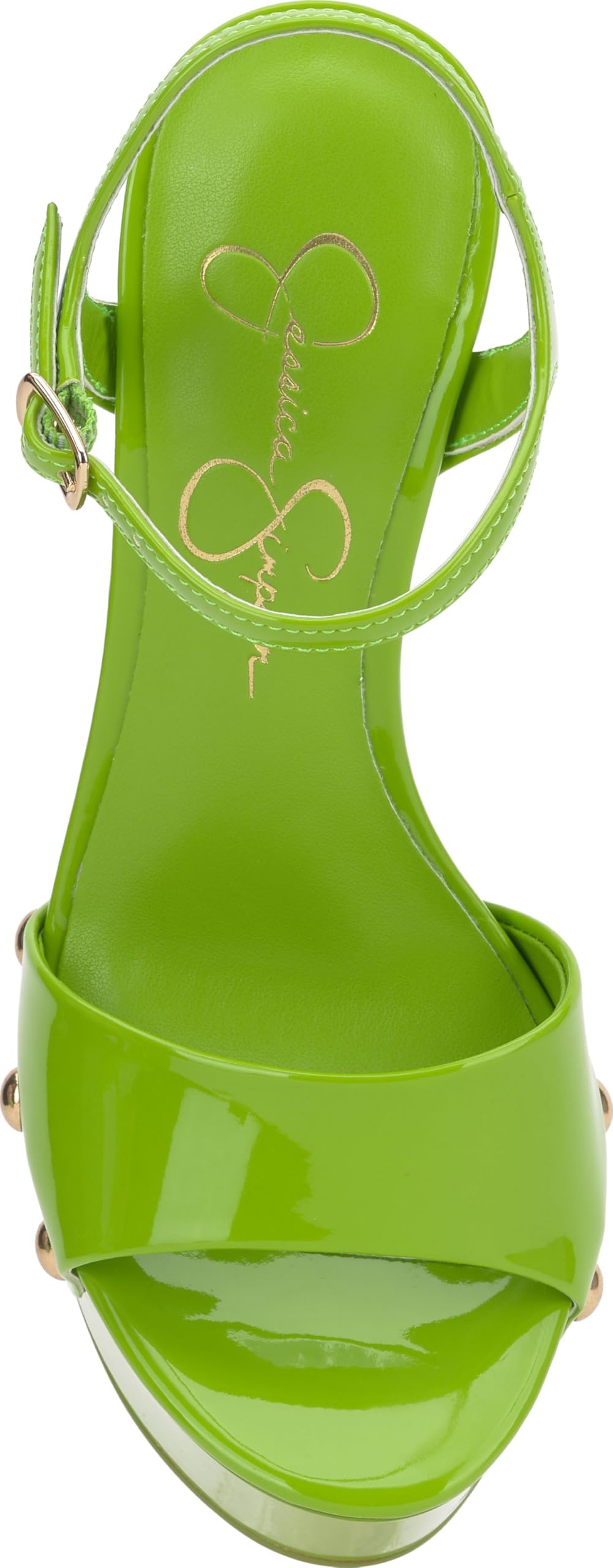 Jessica Simpson Women's Calenta Platform Sandal, Lizard Green Patent