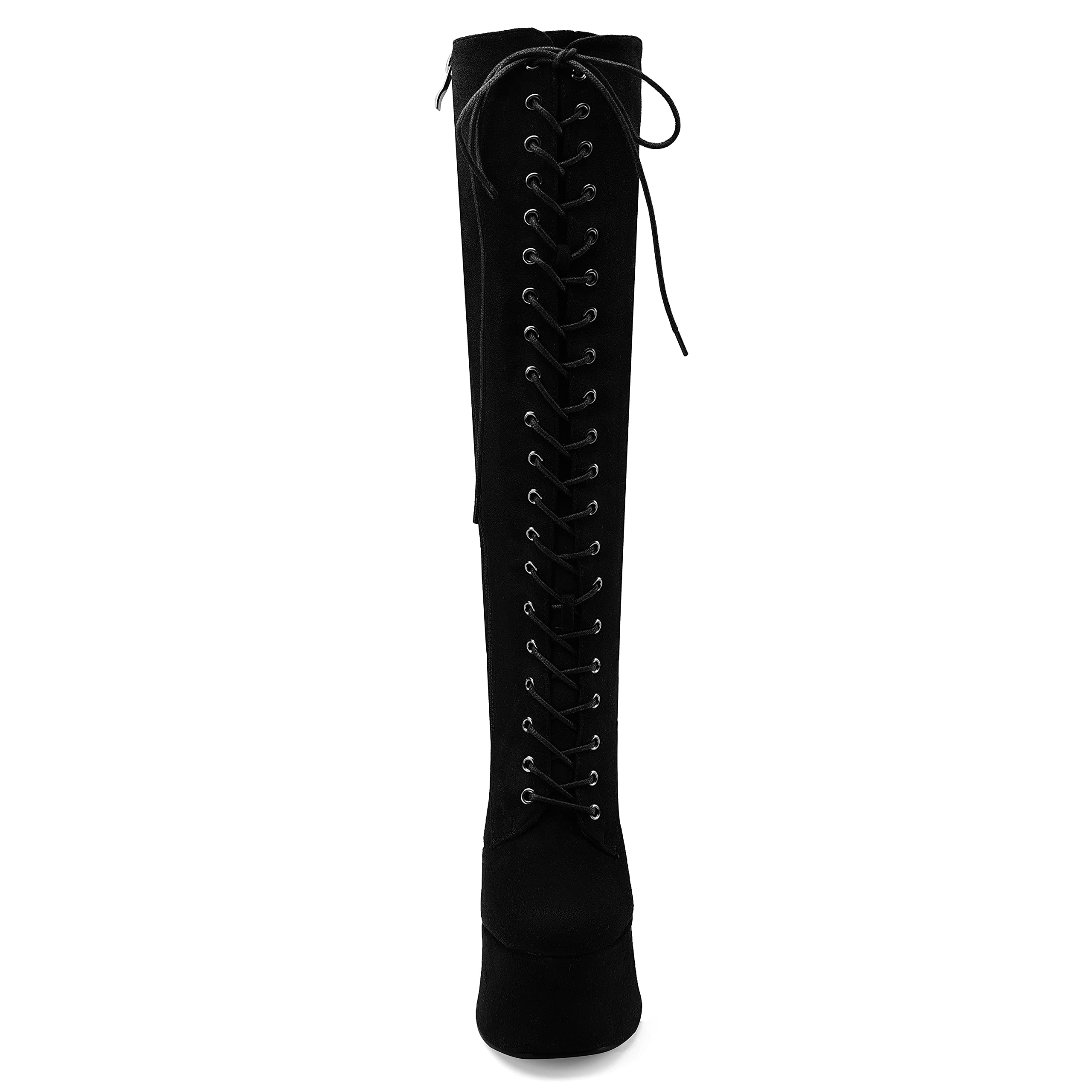 Black Suede Perisis High Chunky Platform Knee High Boots