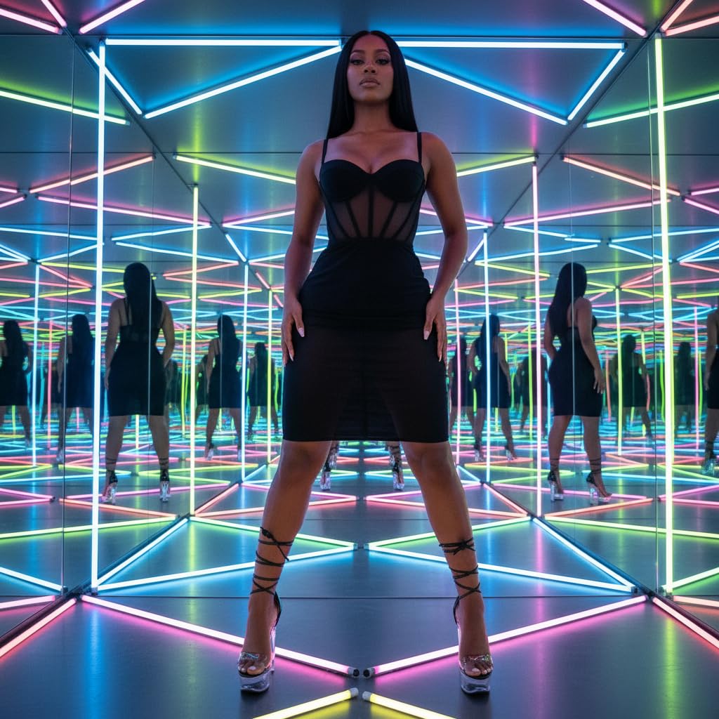 MissHeel Tie Up Platform Heels Clear Ankle Wrap Sandals for Women Black Stiletto High Heels 6 inch Sexy Party Dancing