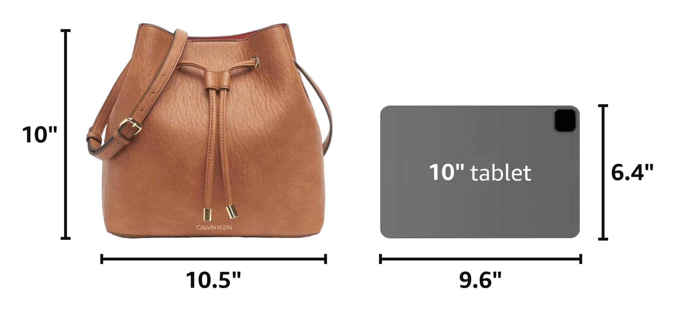 Calvin Klein Gabrianna Novelty Bucket Shoulder Bag, Caramel