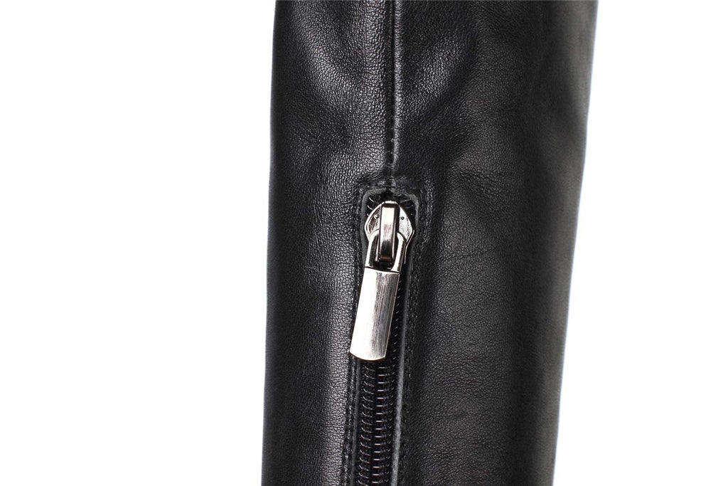 Black TinaCus Women's Handmade Genuine Leather Calf Boot