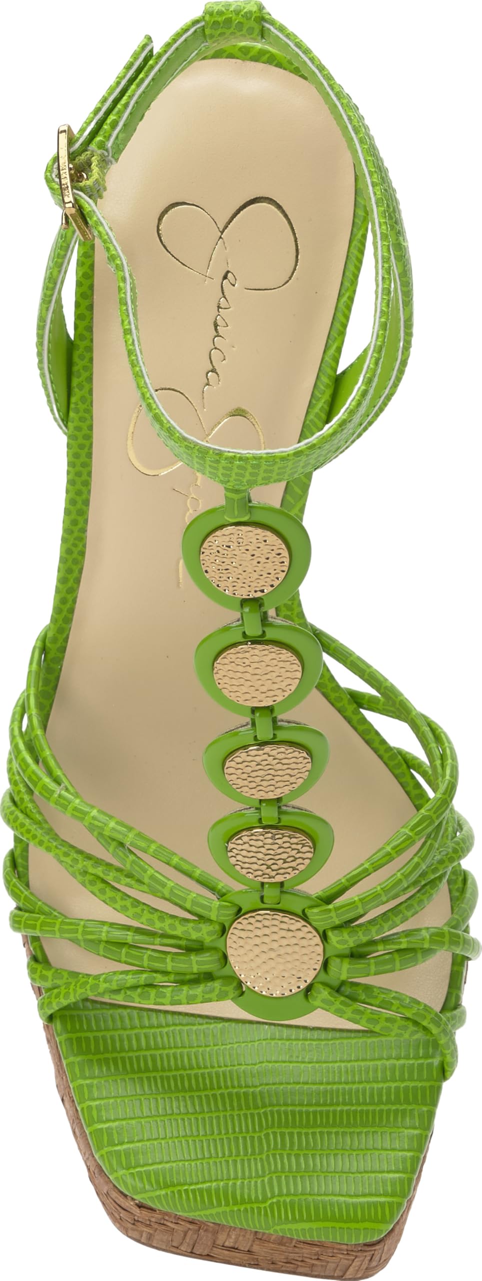Jessica Simpson Women's Colero Platform Sandal, Lizard Green Mini Lizard