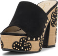 Jessica Simpson Women's Shelbie Platform Sandal, Black Supreme Microsuede, 7.5
