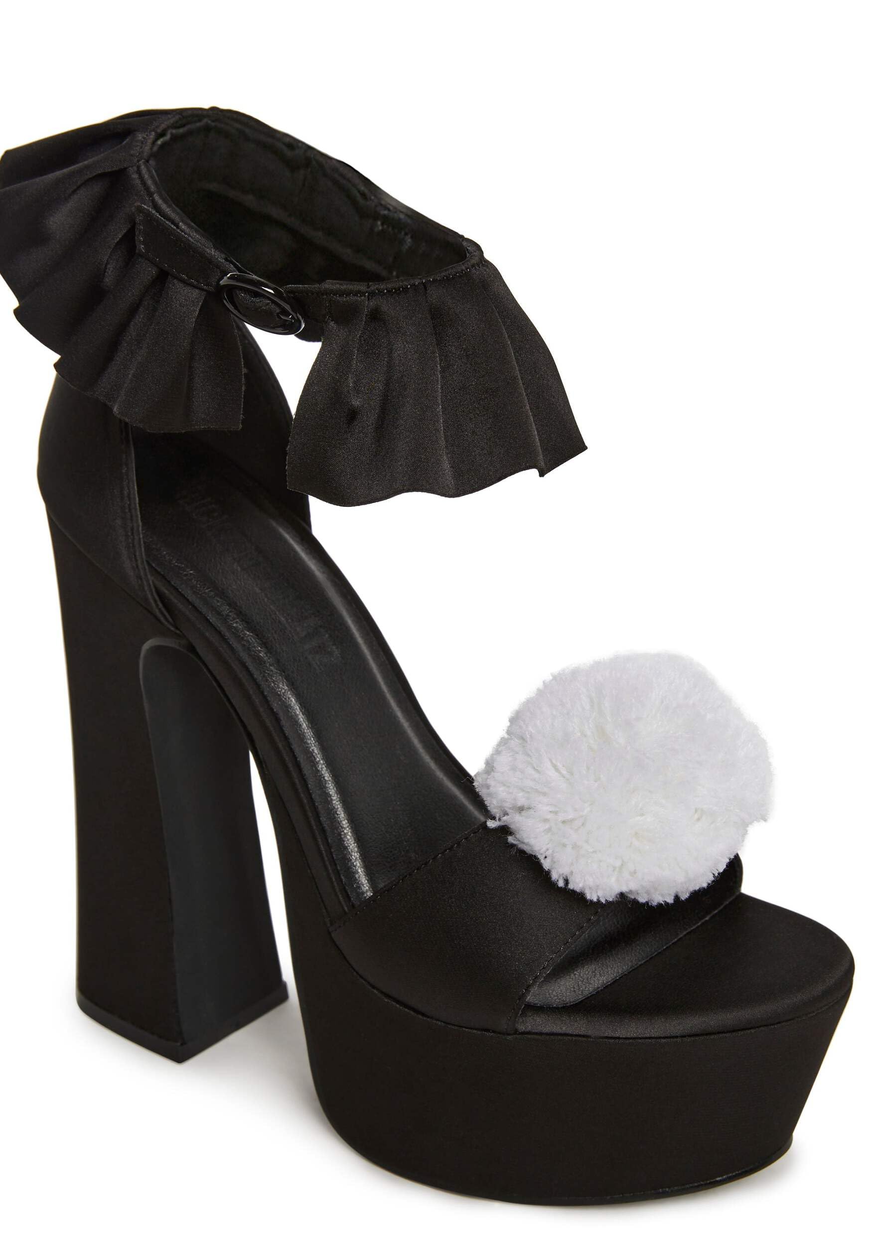 Dolls Kill Revelation Clown Heel by Trickz N’ Treatz – Women’s Vegan Leather Platform Heels with Pom Poms, 10
