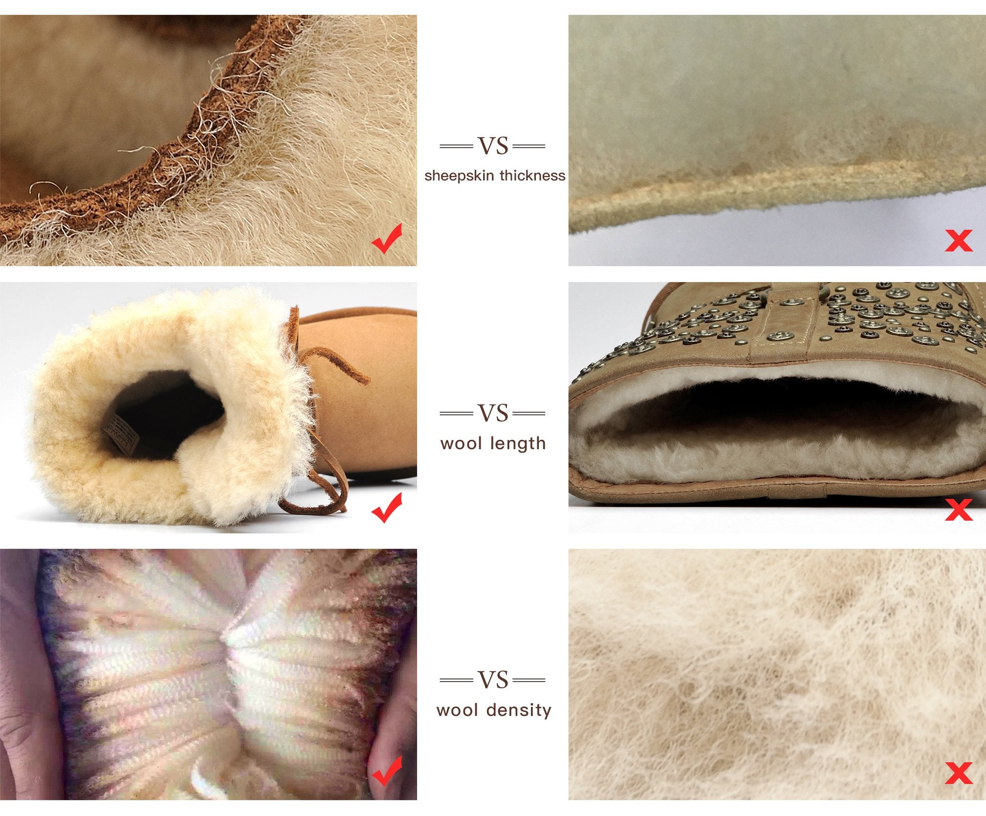 AUMU Womens Comfort Suede Fur Mid- Calf Winter Boots Chestnut