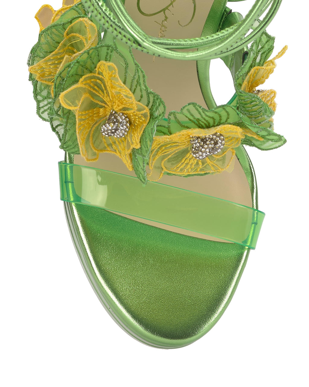 Jessica Simpson Iyla Flower Double Platform Sandal, Bright Green, 9.5