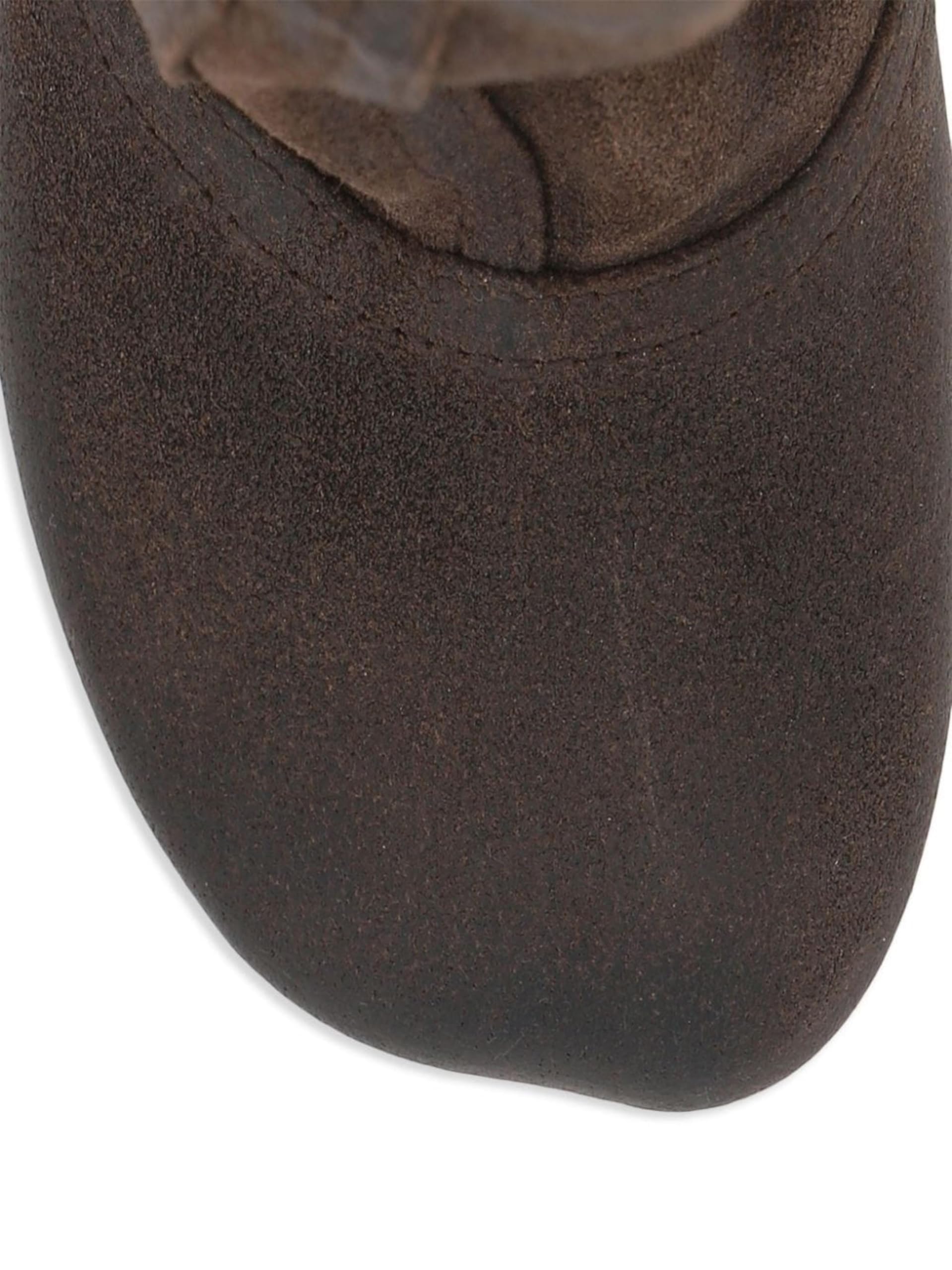 Fuazuzu Vintage Denim Stiletto High Heeled Cowboy Pockets Boots for Women, Mid Wide Calf Round Toe with Metal Button for Fashion Dress Booties,Chocolate 8